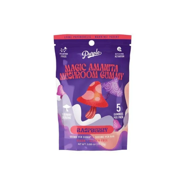Strawberry - Purple - Magic Amanita Mushroom Gummies - 3000MG
